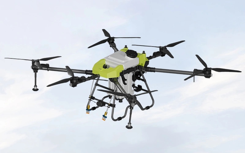 Solar panel cleaning drone hovering above commercial photovoltaic array Solar panel cleaning drone hovering above commercial photovoltaic array