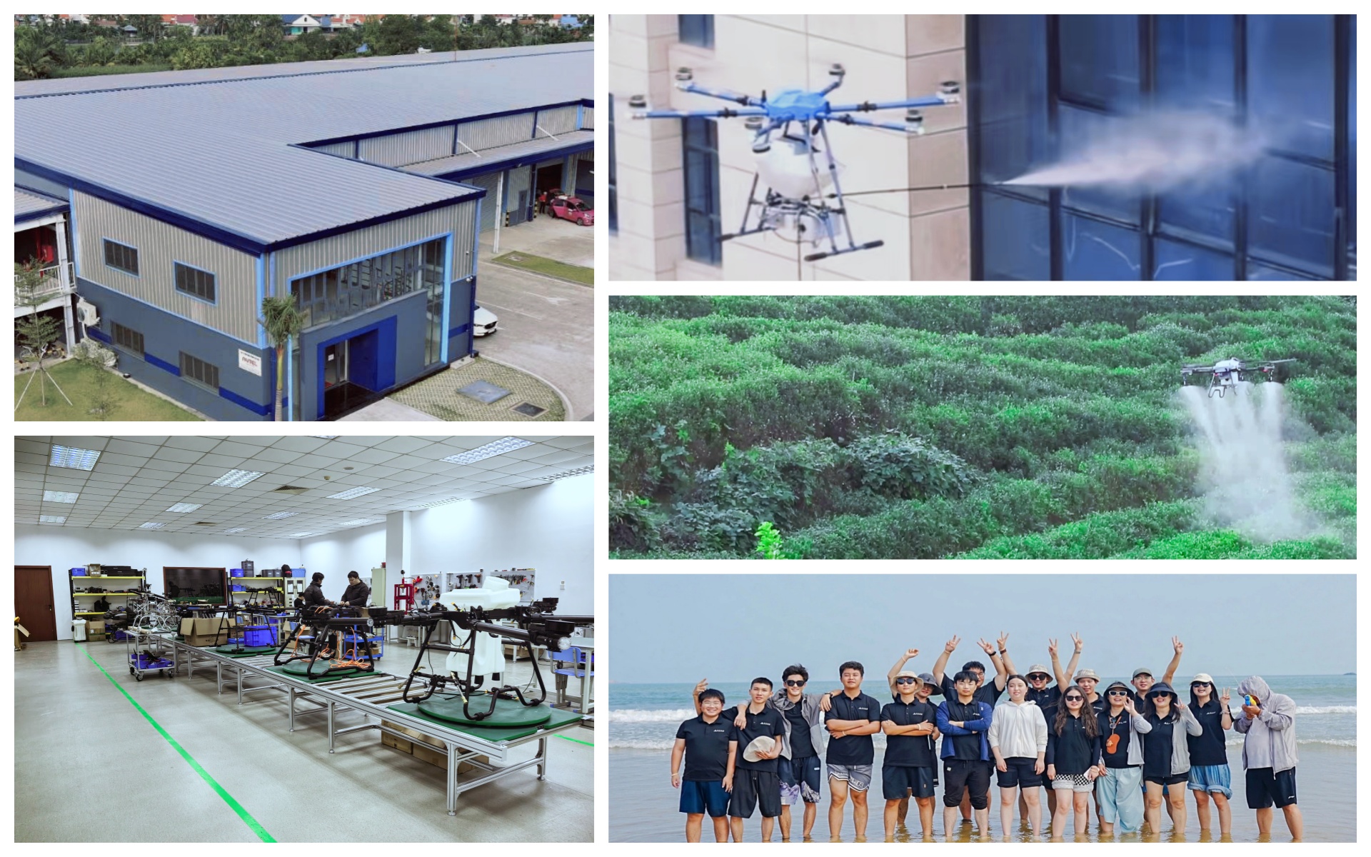 C16 cleaning drone front view – Compact high-rise and PV panel cleaning drone with modular design