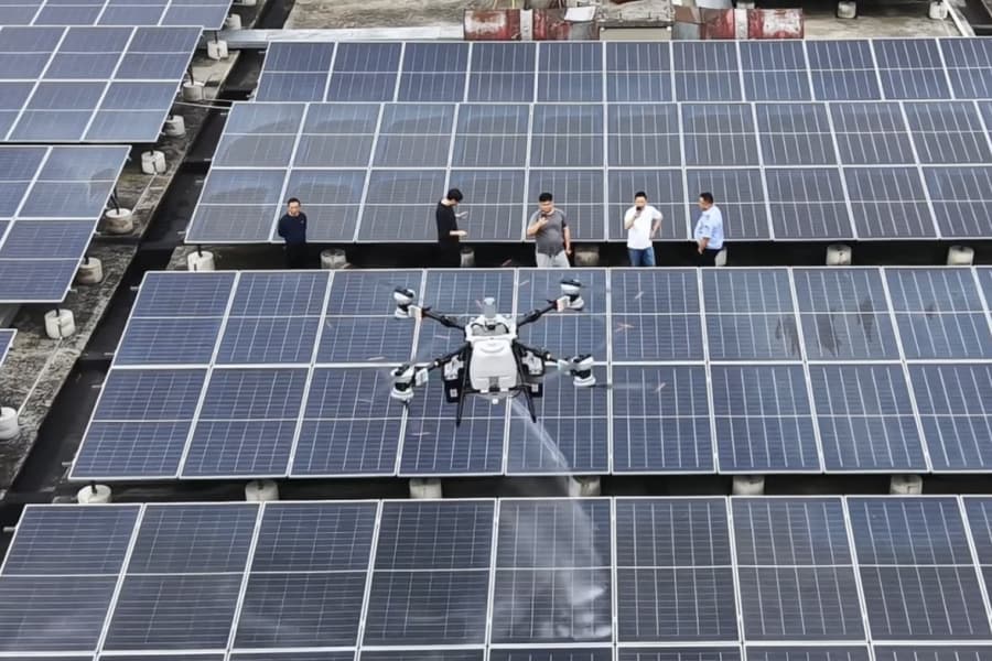 DJI FC100 compatible UAV solar panel cleaning module high pressure PV washing payload kit for solar farm maintenance