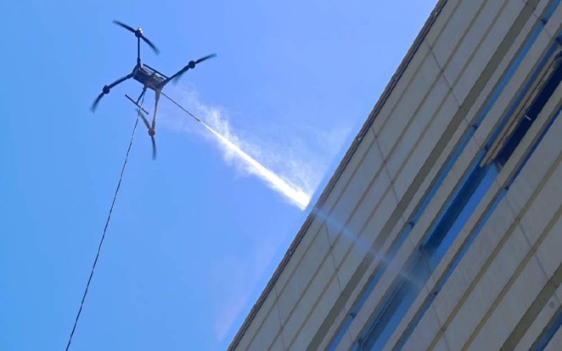 High-Rise Facade Cleaning Drone Systems